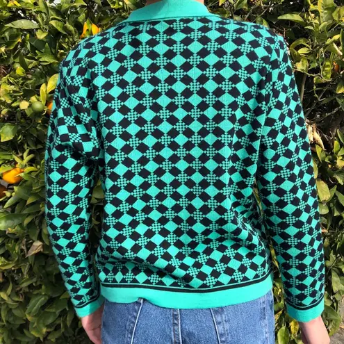 American Vintage vintage turquoise diamond blazer tweed jacket