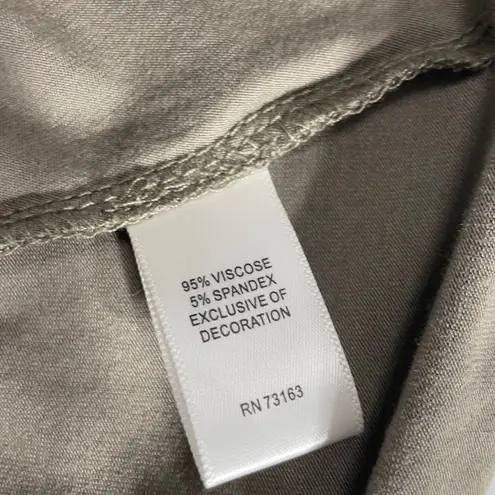 cupio Tunic Cold Shoulder Jersey Knit Tan Sweatshirt Slouchy Swing M