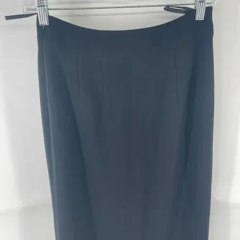 Banana Republic  Women's Ponte Midi Pencil Skirt Straight Back Slit Black Size 0