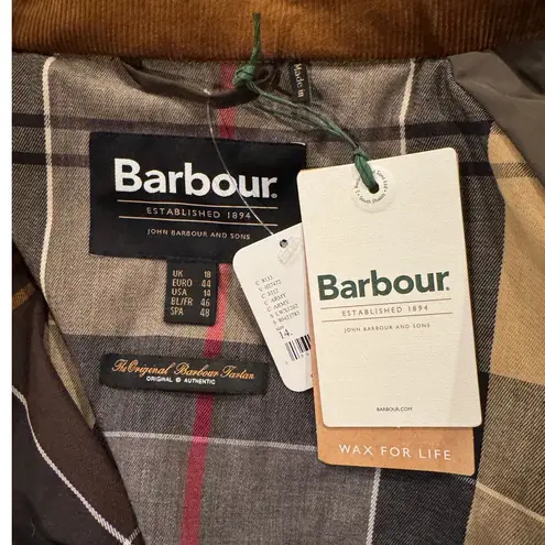 Barbour NWT Highclere Hooded Waxed Jacket Size US/14