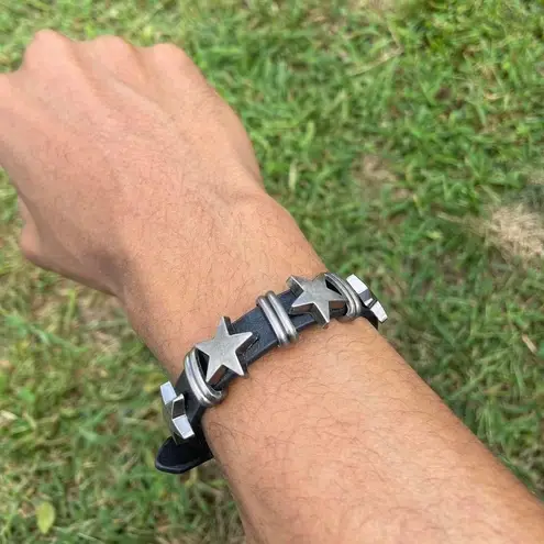 Gothic Punk bracelet Style Pentagram Bracelet, Suitable For Men Women Grunge Black