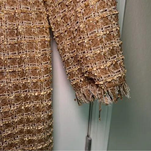 NWT House of Harlow 1960 Tan Gold Tweed Jacket Timeless Appeal Women’s Medium