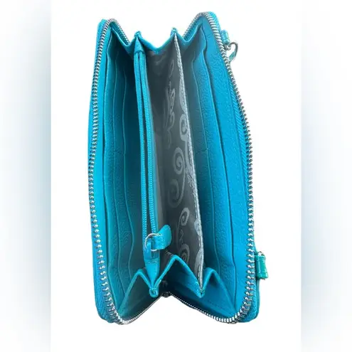 Brighton  sweet heart ❤️ Bellissimo Teal Card Case Wallet Cross Body strap NWOT.