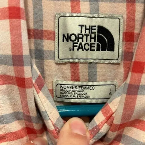 The North Face Popover 1/2 button down Plaid Shirt size Large