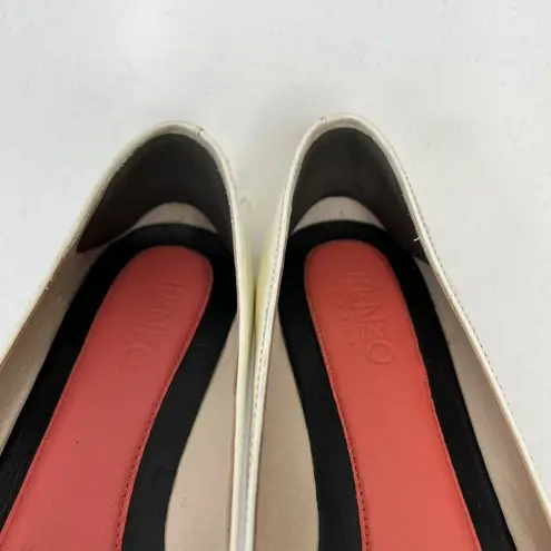 KENZO Paris Size 37.5 US 6.5 Brenda Tiger Ballerinas Flats Glossy Patent Leather