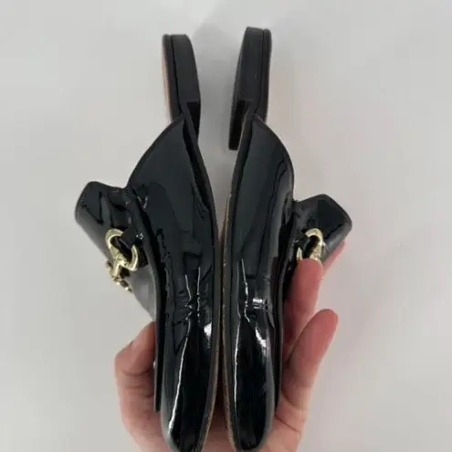 Pascucci Black Patent leather horse bit mules loafers Italy size 37.5 Slides