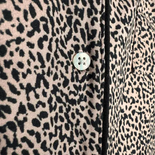 Alfani Intimates Leopard Long Sleeve Button Down Pajama Top & Bottoms Set XL Pjs