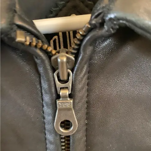 Vintage Y2K Tibor Classic soft Black Leather Jacket zip up pockets Size L