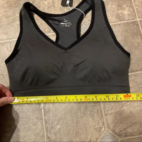 NWT Gray Padded Racerback Sports Bra Size L