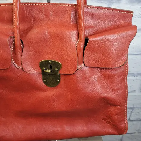 Patricia Nash VIENNA SATCHEL Burnt Coral Leather Tote Shoulder Bag