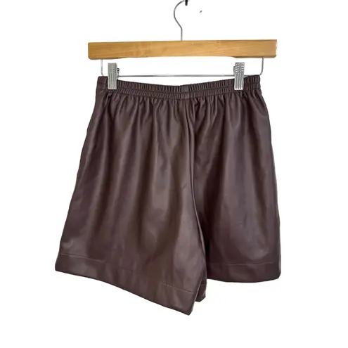 Avec Les Filles faux leather brown shorts size XS