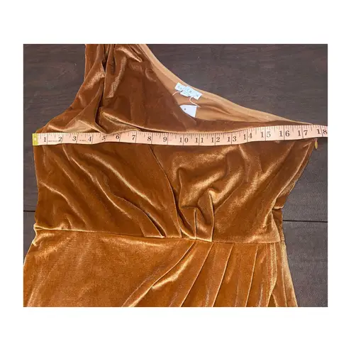 Baltic Born Kourtney Velvet One Shoulder Midi Dress in Spice L Holiday Fall