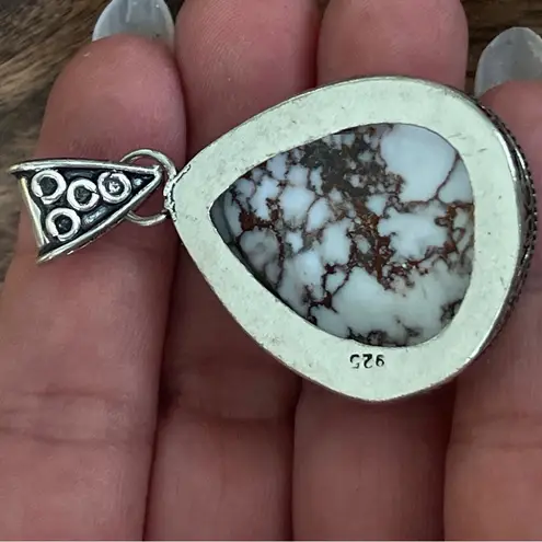 Wild Horse Turquoise 925 Silver Plated Necklace Native American Jewelry Brown