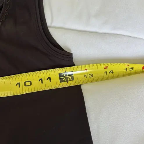 Elie Tahari Womens Medium M Nylon Brown Tank Top Vintage Y2K Retro Ballet