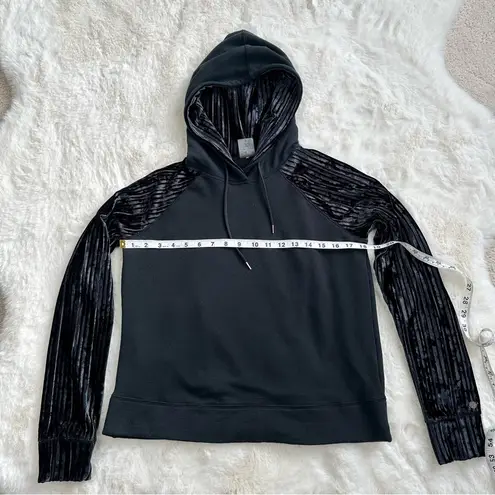 Calia by Carrie Underwood Effortless Black Ribbed Velour Hoodie, S