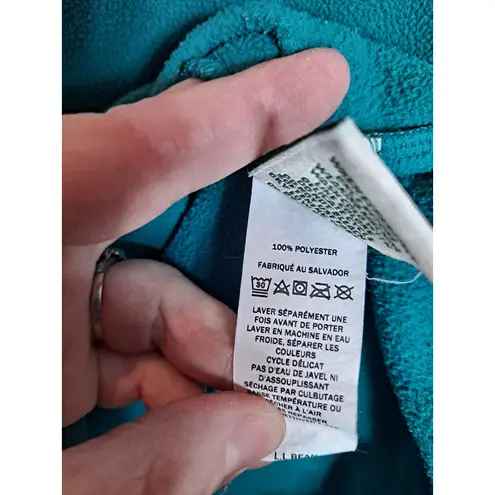 L.L. Bean Women's Turquoise Fleece Quarter Zip Pullover Sweatshirts Size M Green Size M