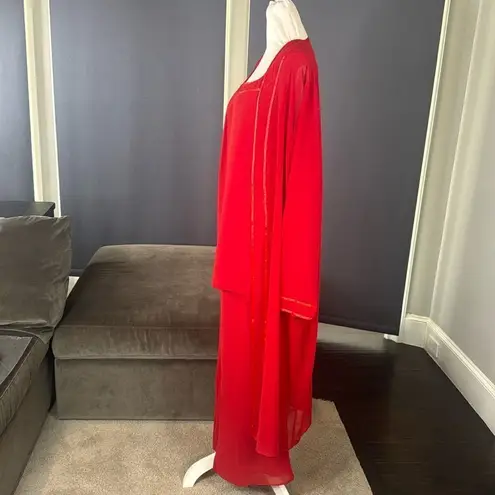 Women’s Red Chiffon 3 Piece Pants Suit Mother of the Bride Plus Size 20W NEW - Image 5