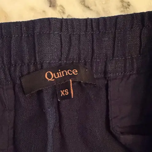 Quince NWT Navy Linen Shorts Elastic Waist with Pockets and Drawstring Sz XS - Image 8