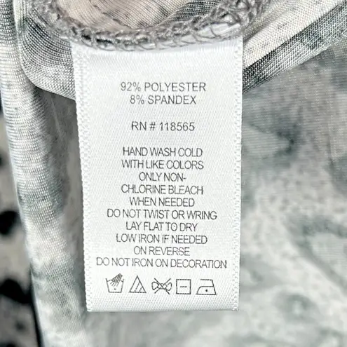 Quacker Factory QVC Grey & Black Rhinestone Leopard Print Tunic Top Size 1X EUC - Image 4