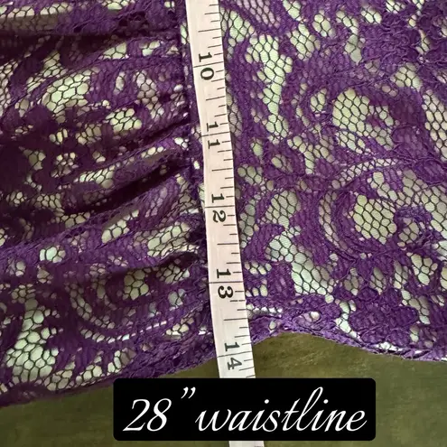 Boutique Yellow Star Womens Plum Lace Nude Maxi Off Shoulder Dress Size M USA MADE