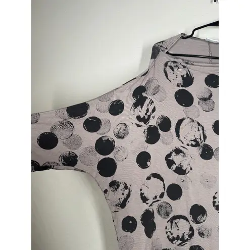 Bryn Walker Womens Polka Dot Dress Sz M Oversized Lagenlook Boho Dolman Stretchy