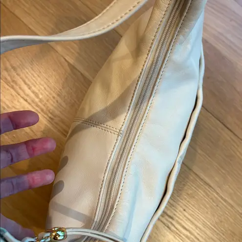 Etienne Aigner Vtg Purse Cream Leather Hobo Handbag