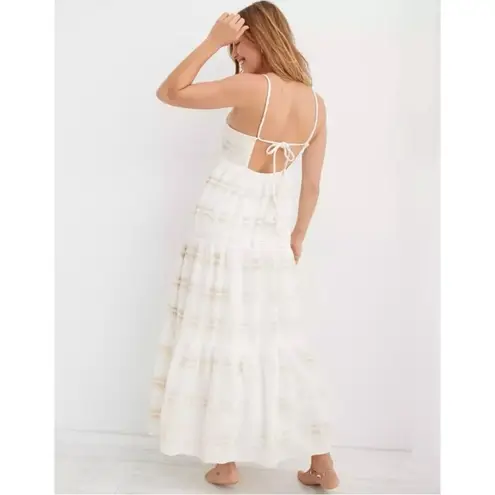 Aerie  Tie Dye Maxi Dress White Size Small Ethereal Goddess Summer Bohemian Beach
