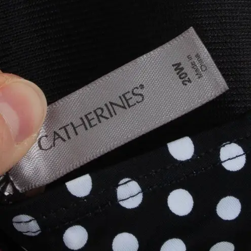 Catherines Womens Polka Dot One Piece Swimsuit Size 20W Retro Pin Up Vacation Black