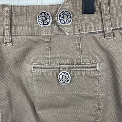 L.A. Blues Vintage Y2K Low Rise Floral Button Tan Pants Bootcut Flare Leg 10P