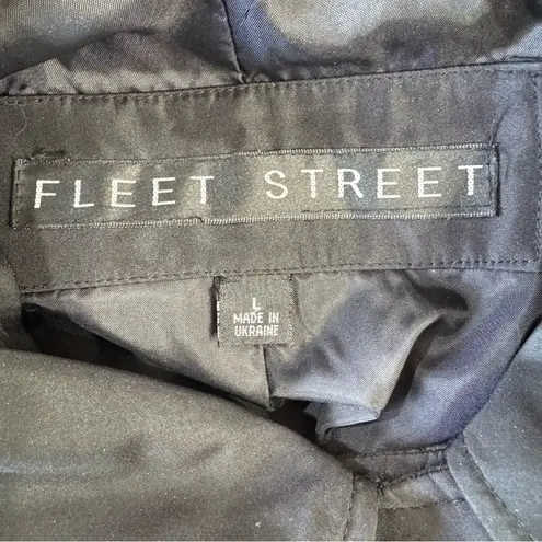 Fleet Street Black Mid Weight Thigh Length Button Front Water Resistant Jacket