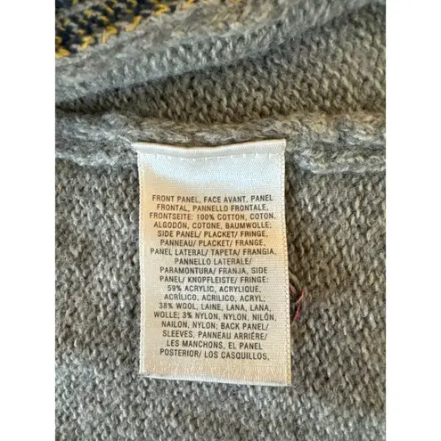 Anthropologie Sleeping on Snow Folklore Embroidered Cardigan Sweater Large Boho Gray