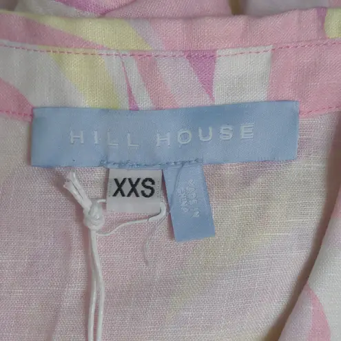 Hill House The Lily Dress Candy Kaleidoscope Pink Yellow Linen Midi XXS New