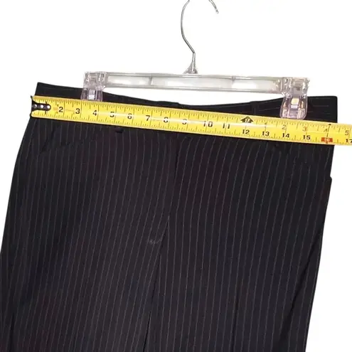 Elie Tahari Pants Womens 8 Black Pinstripe Wide Leg Virgin Wool Blend Dressy