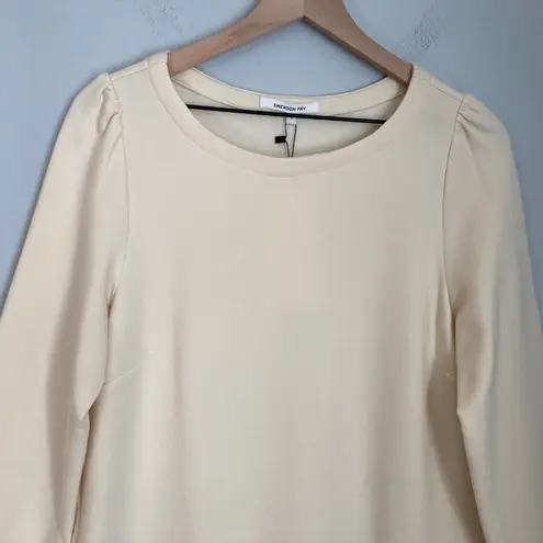 Emerson Fry Alice Sweater Dress Large Ivory Cream Puff Sleeve Neutral Minimalist