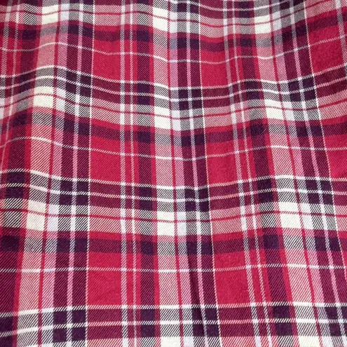 LL Bean Pink Plaid Fleece Lined Flannel Shirt Jacket Shacket MEDIUM