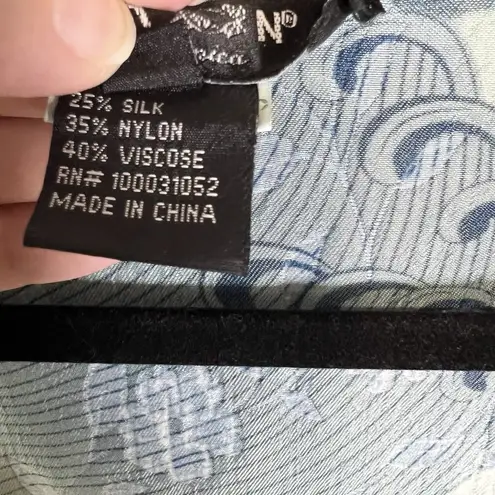 Citron Santa Monica Silk Blend Jacket Open Front Lightweight Geen Blue Petite M Size undefined