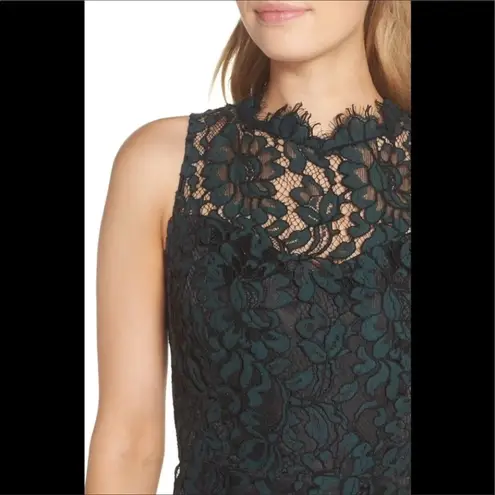 Eliza J . Navy High Neck Lace Sheath Dress Women’s Size 6 NWT Blue Floral Lace