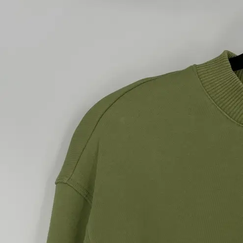 Apparis Women's Green Crew Neck Long Sleeves Cropped Sweatshirt Size XS