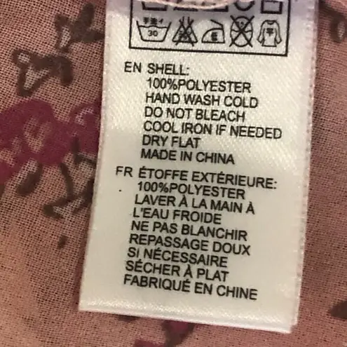 Xxi Womens Tunic Short Sleeve Drawstring Lined Blouse Pink Floral Size SP