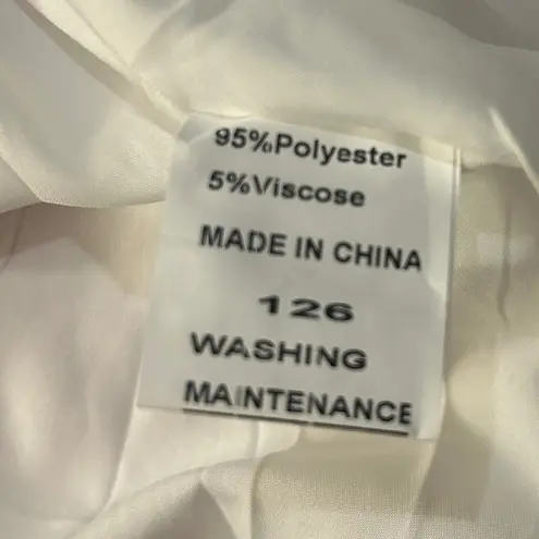 Women's Tie Back White Short Lined Summer Dress Square Neck A Line Size Small LN