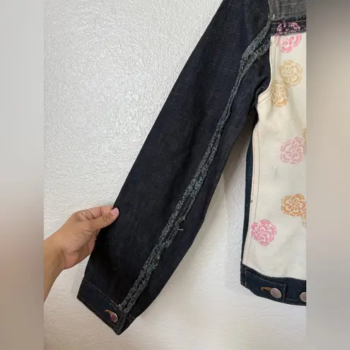Moschino VTG Jeans Denim Floral Jacket Size US 4