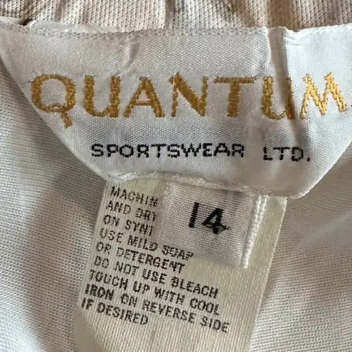 Quantum Sportswear Vintage Cream Shell Skort Skirt Athletic Casual Size Large Tan