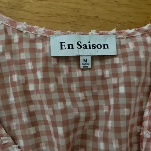 En Saison Pink Gingham Dress Size Medium
