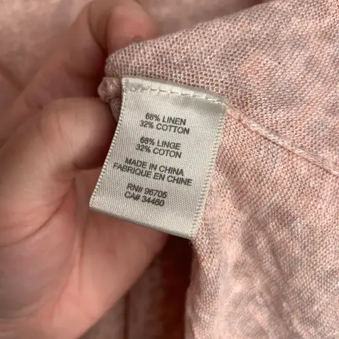 Rebecca Taylor Pink Leopard Linen Blend Sweater Size Large