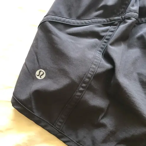 Lululemon  Tracker Shorts Black Athletic Running Short Lined 6 Small