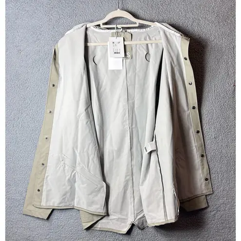 RAINS Jacket Unisex XL Cement Grey Long Hooded Ventilated Waterproof NEW Gray