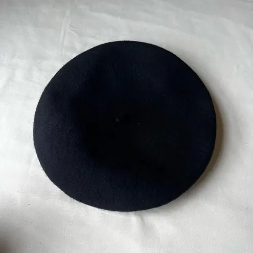 Vintage Wool Beret Hat Black 100% Wool Made in Czech Republic French Style S/M