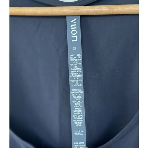 Vuori Villa Romper Women XL Black Wide Leg Pleated Short Jumpsuit Stretch Lounge