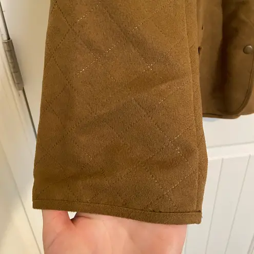 Norton Mcnaughton Vintage women’s quilted stitch faux suede brown tan jacket 12