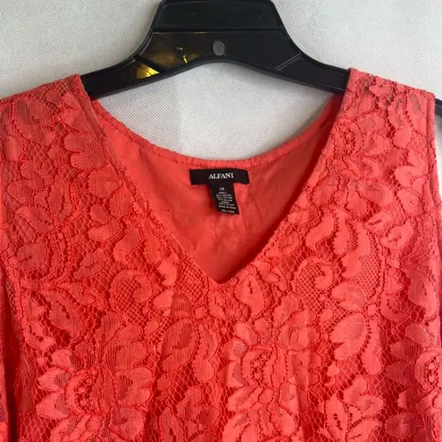 Alfani  Lace Overlay Tank with Scallop Hem Plus Size 14